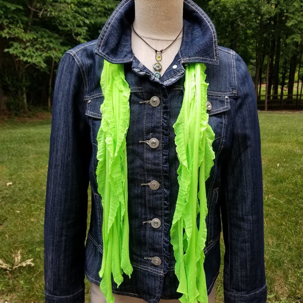 Neon Green Flutter Scarf Lightweight Women Accessory Multiwear